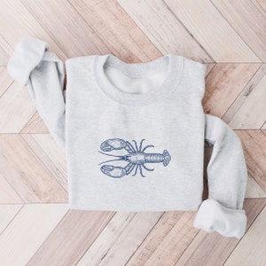 Blue Lobster Sweatshirt: Maine Beach Crewneck
