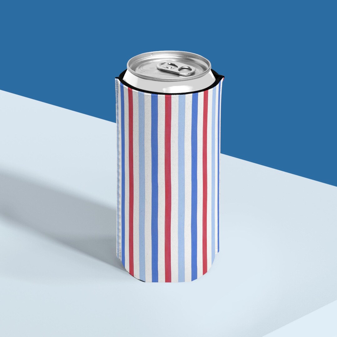 Patriotic Slim Can Cooler USA Party Favor Red White Blue Drink Holder ...