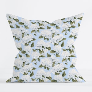 Blue Floral Throw Pillow Hydrangea Pillow Hydrangea Pillow Cover Floral Pillow Case Blue Nursery Decor Toddler Girl Bedding Floral Baby Gift