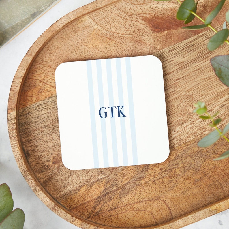 monogram coaster preppy coaster set spring home decor custom coasters for housewarming gift