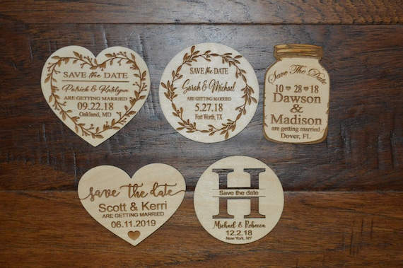 sale price save the date heart magnets save the date wood etsy