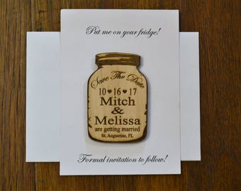 Wedding Save The Date Magnet with envelopes, Wood Save The Date Magnet, Save The Date Magnet, Personalized Save The Date, Wedding Invitation