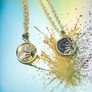 Black or White Solar Eclipse Pendants