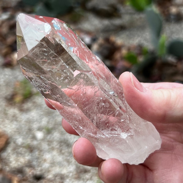 4" Clear Quartz Crystal Starbrary Point, Extensive Glyphs on all sides,  Crystal Collector Gift, Rock Collector Gift, Unique Gift - BP132