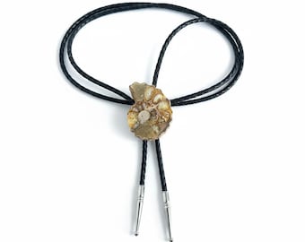 Large Ammonite Fossil Bolo Tie: Cowboy Wedding, Rodeo Attire
