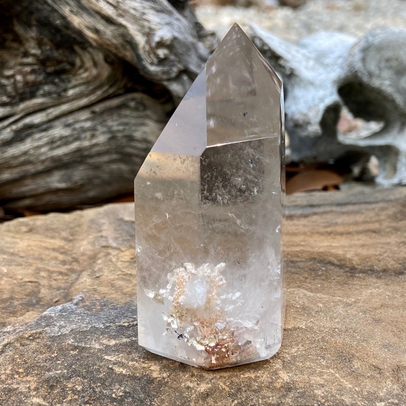 YEM 925 2.8 Polished Natural Smoky Quartz Crystal Devic Temple Channeling Point w Inclusions Brazil US Seller