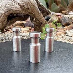 Minimalist Modern Contemporary Industrial Stainless Steel Cabinet Drawer Finger Pulls Knobs, 1/2&quot; Diameter x 1.2&quot; Tall, 1&quot; Mounting Screw