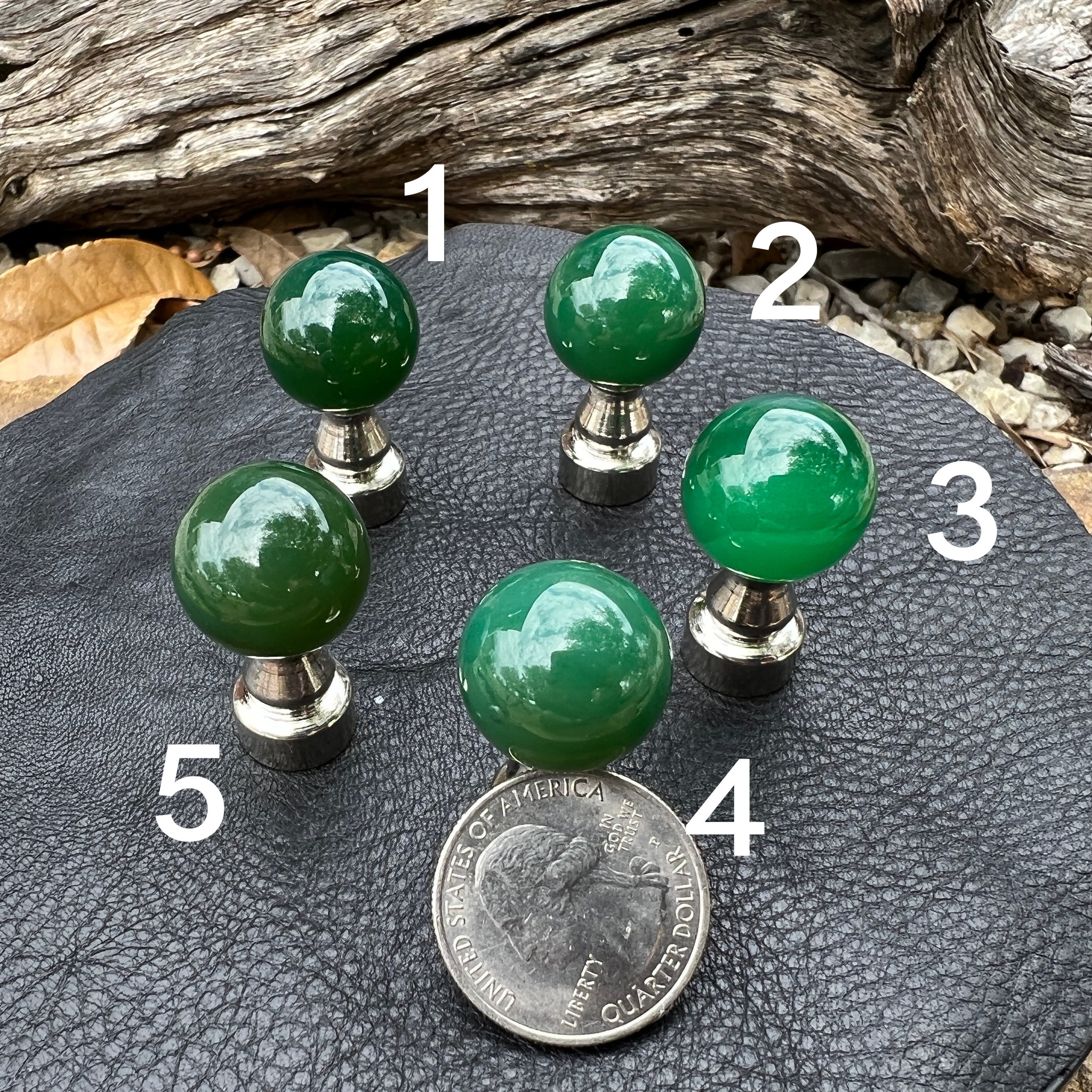 GJ1 Polished Green Jadeite Sphere Drawer Pulls Knobs Etsy