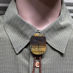 Tiger Eye Bolo Tie For Men Women, Cowboy Tie, Lariat, Cowboy Wedding, Rodeo, Western Dance - Gift for Dad, Cowboy Gift, Cowgirl Gift BT 252