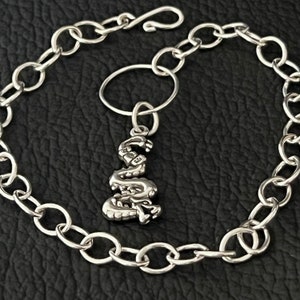 Sterling Silver Dragon Charm Bracelet - Adjustable - Year of the Dragon Gift, Dragon Jewelry Gift, Bracelet Gift, Gift for Her, Gift for Him
