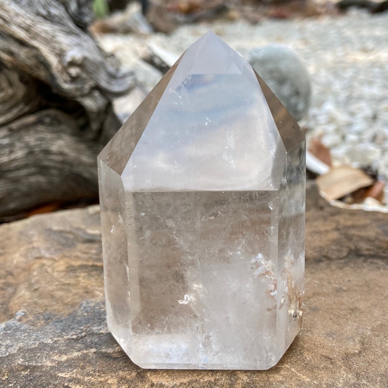 YEM 925 2.8 Polished Natural Smoky Quartz Crystal Devic Temple Channeling Point w Inclusions Brazil US Seller