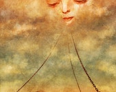 The Trapped Soul - FREE SHIPPING - Fine Art Giclee Print, Surreal Dreamscape. A soul chained.