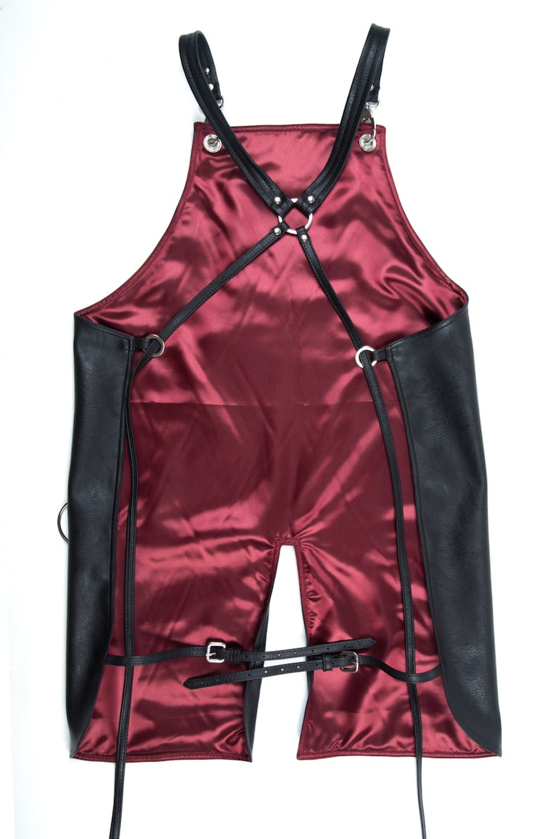 Waterproof Tattoo Artist Apron: Split Leg, Faux Leather image 5