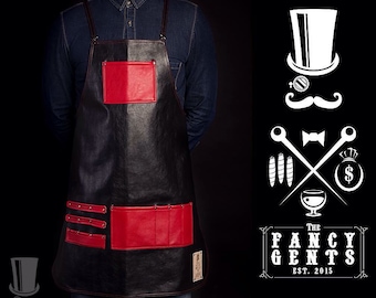 Barber Apron: Water Resistant Faux Leather, Stylish Salon Smock