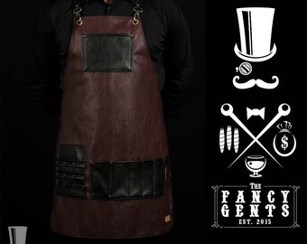 レザー製ダークブラウンエプロン FANCY JENTS FancyGents - Etsy 日本
