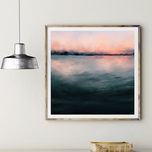 Printable Abstract Art, landscape painting, beach wall art, nautical gifts, sunset painting, tide poster, downloadable prints