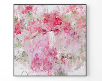 Pink abstract art | Etsy