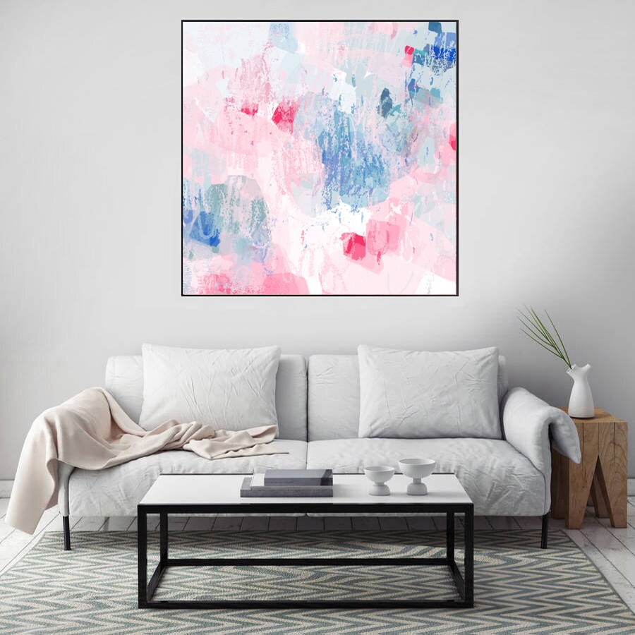 Large Abstract Painting Large Wall Art Pink Abstract Art - Etsy UK