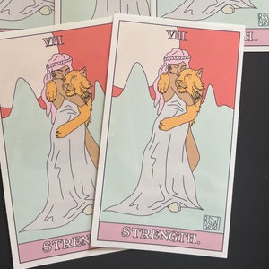 Adesivo Tarocchi / Forza / Candela Novena / Tarocchi Tra i Mondi / Carta di Preghiera / Spirituale / Stregoneria / Idea Regalo