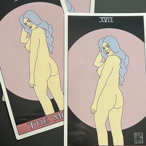 Tarot Aufkleber | Der Mond | Kerze Novene | Zwischen Welten Tarot | Gebetskarte | spirituelle | Zauberei | Geschenkidee