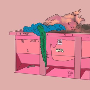 Print | Dumpster Gator | Pink | New Orleans | NOLA | Hurricane Ida | Lowbrow | Alligator | Louisiana