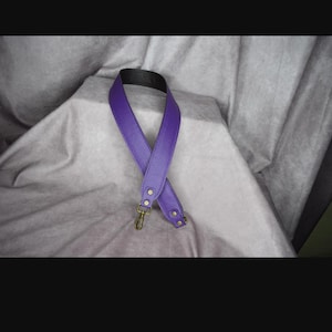 Purple 5/8" wide pebble Genuine Cowhide Leather replacement strap (narrow)cut-resistant/ leather bag strap/crossbody/shoulder/handbag strap