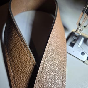 Bracelet de rechange en cuir de vachette véritable marron selle massif/résistant aux coupures/anse de sac à main en cuir/bandoulière/cadeau de fête des pères