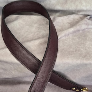 Oxblood Plum Cranberry solid Pebble grain Genuine Cowhide strap/cut-resistant, purse strap/bag strap/crossbody, Mother's Day