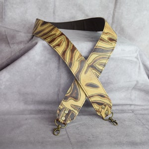 SALE Tiger Stripe Embossed genuine cowhide Leather replacement strap/cut-resistant/ leather purse strap/bag strap/crossbody strap/