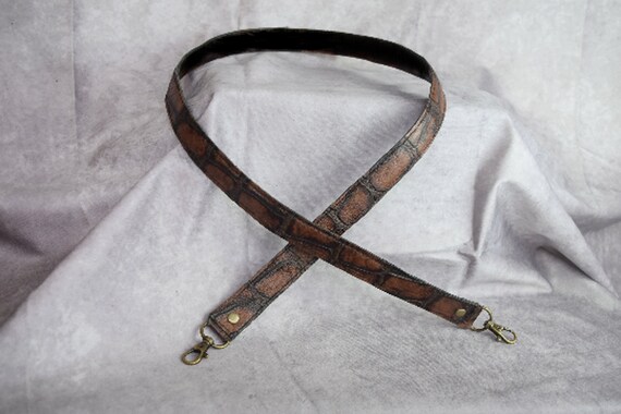 ハンドバッグ グレー ゴールド金具/ 25cm Red Lizard Embossed Genuine Cowhide Leather Replacement Strap/cut