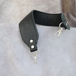 Cuir de vachette véritable noir souple et solide. Lanière de rechange/résistant aux coupures/ bandoulière de sac en cuir/ bandoulière/ bandoulière/ bandoulière de sac à main/ papa