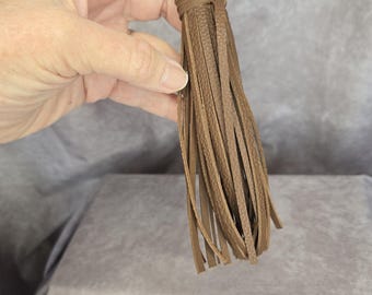 Leather tassel keychain/bag charm/ saddle brown pebble genuine cowhide leather, Christmas gift, coworker gift, teacher gift, birthday
