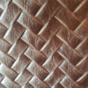 Cartera de pulsera, piel de vaca genuina tejida en relieve marrón oscuro/marrón pardo, regalo para ella, monedero con cremallera, bolsa de maquillaje, regalo del día de la madre