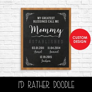 Greatest Blessings Call Me Mommy - My Greatest Blessings Call Me Mommy Sign - Custom Chalkboard Sign - Mother&#39;s Day Gift - Mother Wall Art