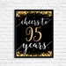 Cheers to 95 Years - Printable Gold Glitter Sign - Anniversary - 95th ...
