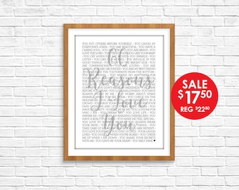 Reasons I Love You - Reasons We Love You  - 60 Reasons - Customized Printable Poster - Printable Sign - Birthday Anniversary - Digital