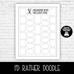 30 Reasons Why We Love You - Reasons We Love You - Printable Digital Sign - 16x20 - 30th Birthday - Printable Gift - 30th Birthday Decor