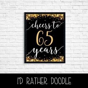 Cheers to 60 Years - Printable Gold Glitzer Zeichen - 60 Jahre Jubiläum - Geburtstag - Ruhestand Poster - Digitales Geschenk - Party Decor