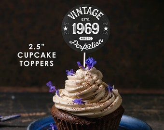 50th Cupcake Toppers Etsy