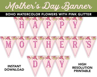 mothers day pennant etsy