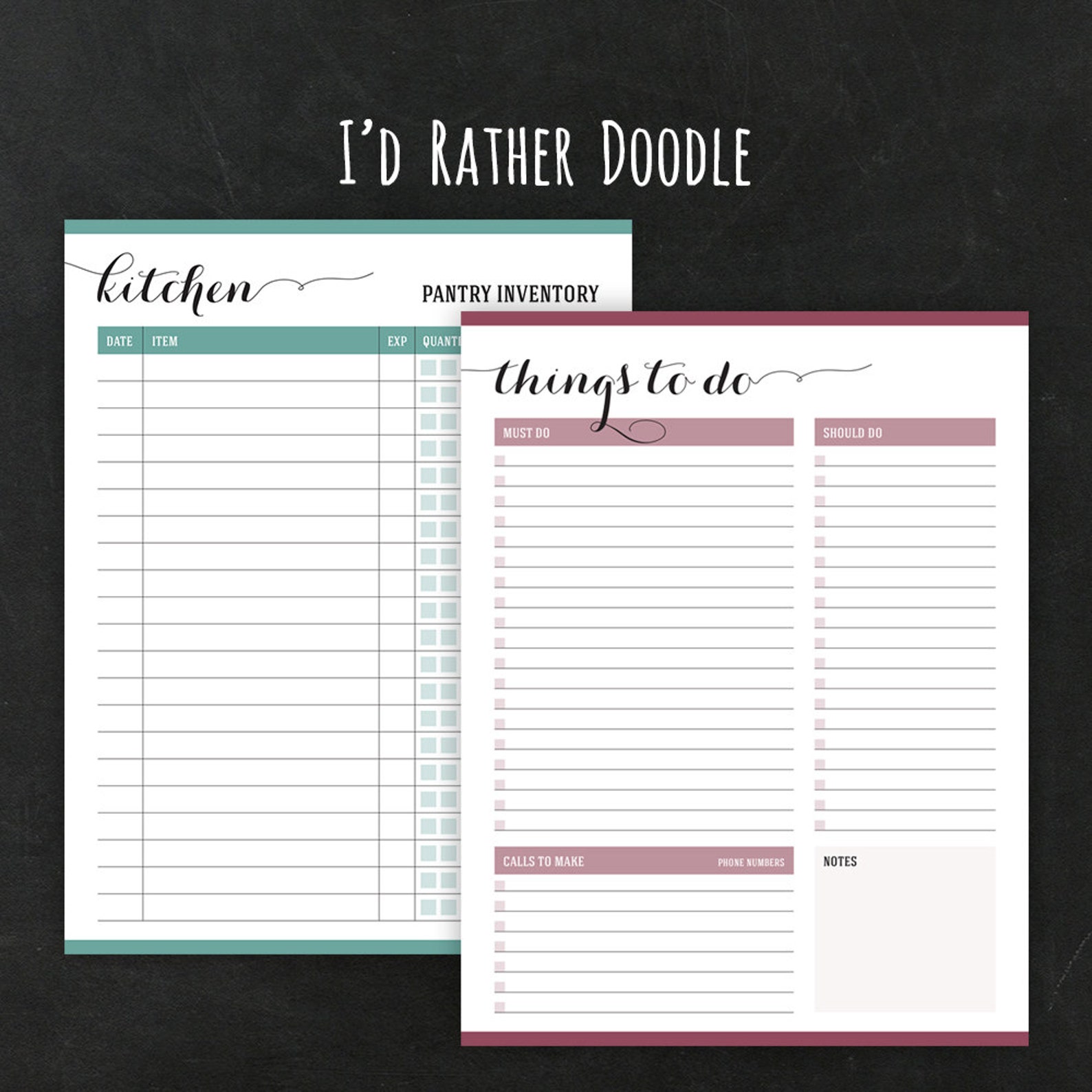 Printable Kitchen Organization Pages Kitchen Organizing | Etsy