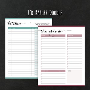 Printable Kitchen Organization Pages - Kitchen Organizing - Editable ...