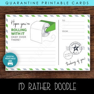 Quarantine Social Distancing Cards - Printable 6"x4" - 6 Styles Instant ...