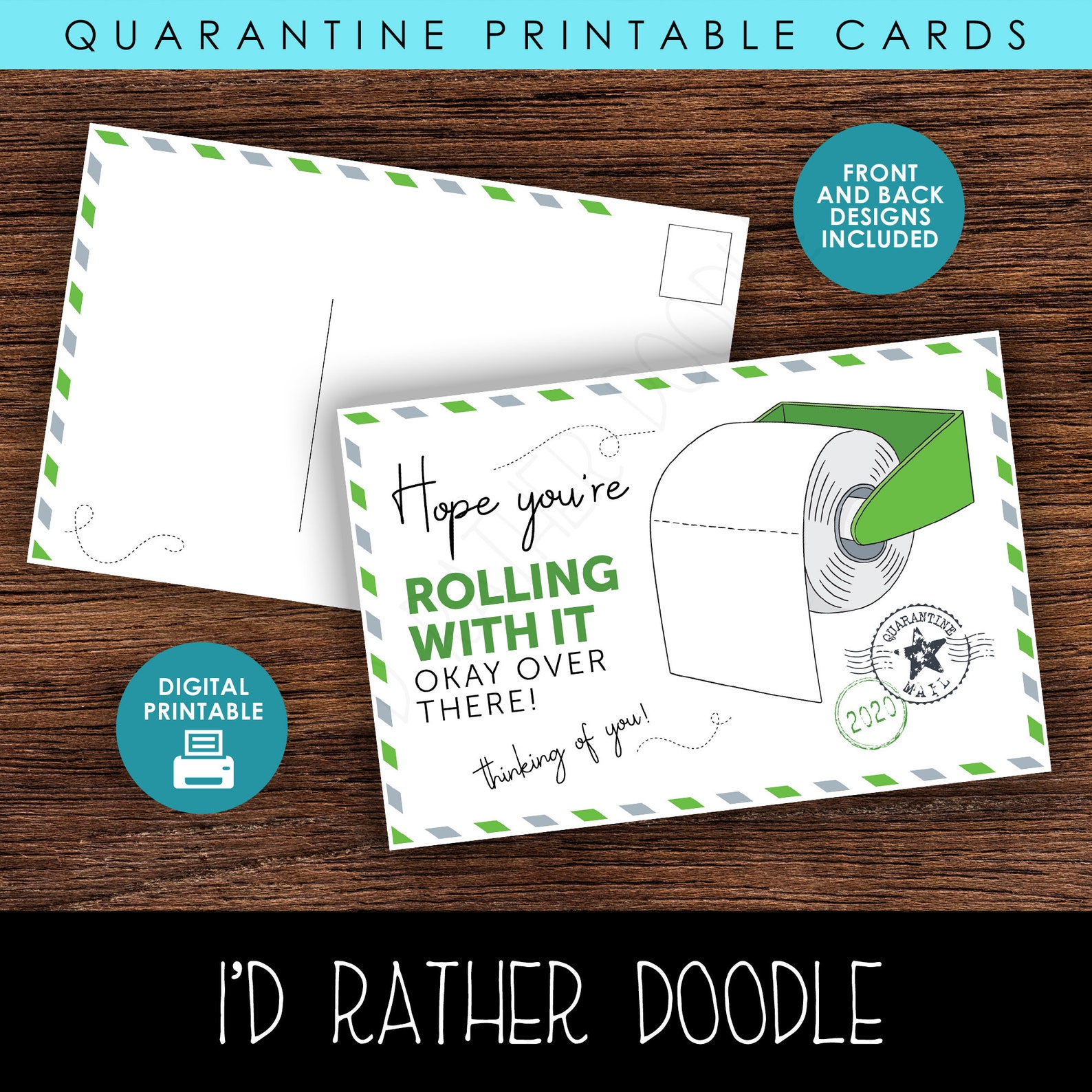 Quarantine Postcards Social Distancing Printable | Etsy