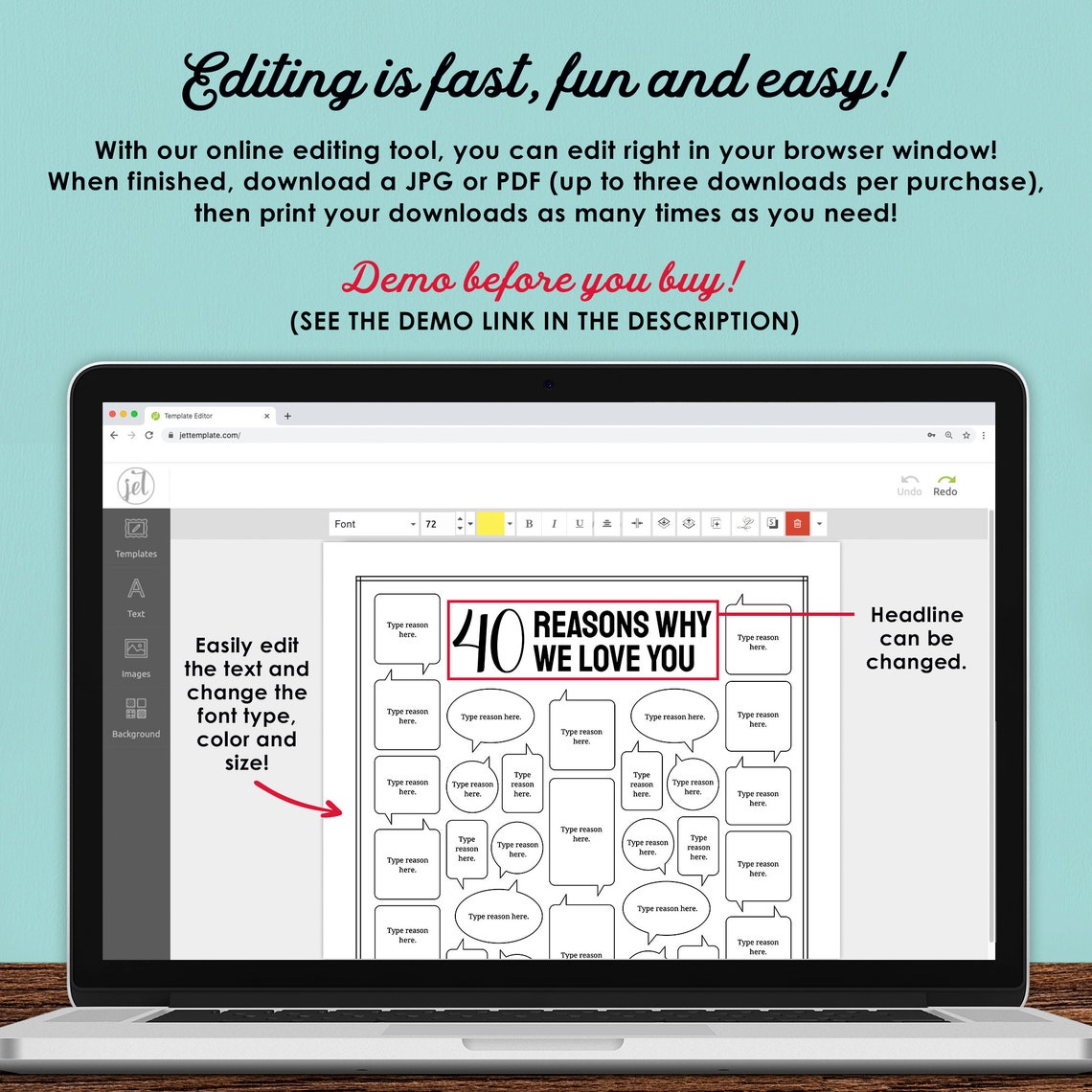 40 Reasons Why We Love You Reasons I Love You Editable and - Etsy