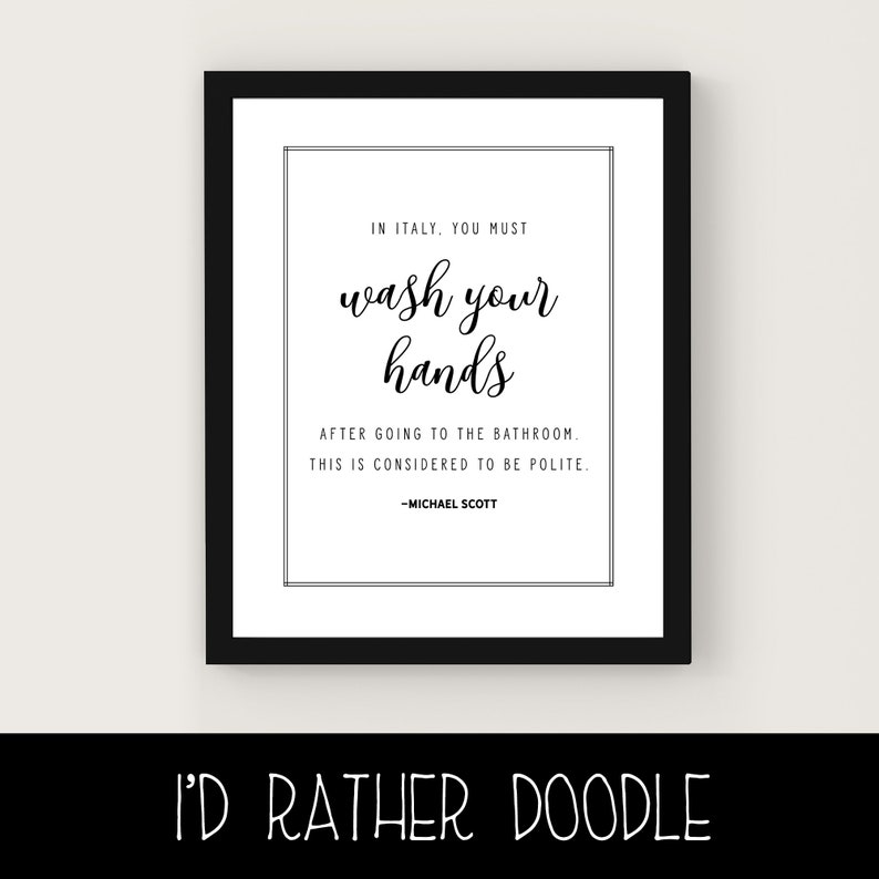 The Office Bathroom Quotes Printable Wall Art Digital Etsy