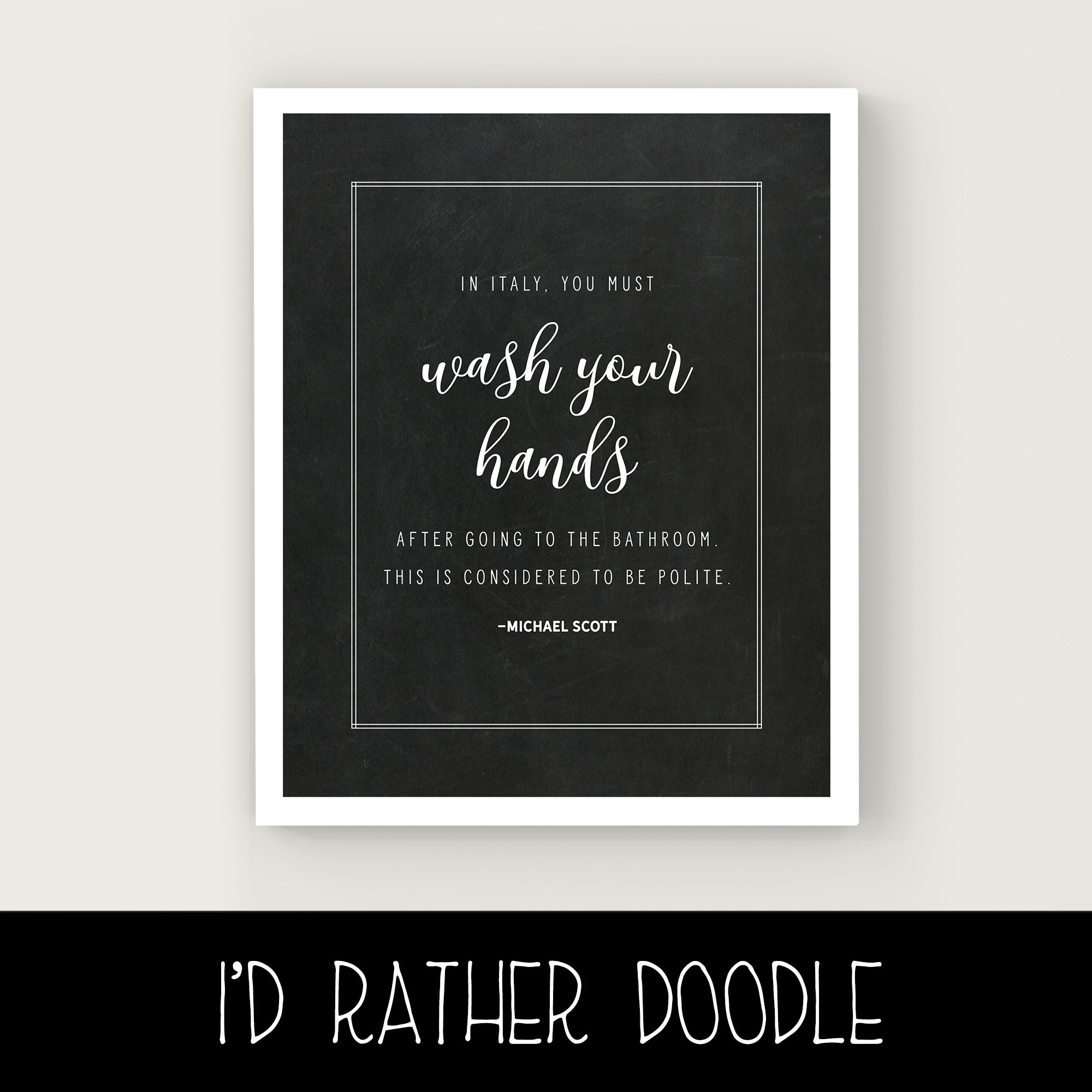 The Office Bathroom Quotes Chalkboard Printable Wall Art Etsy