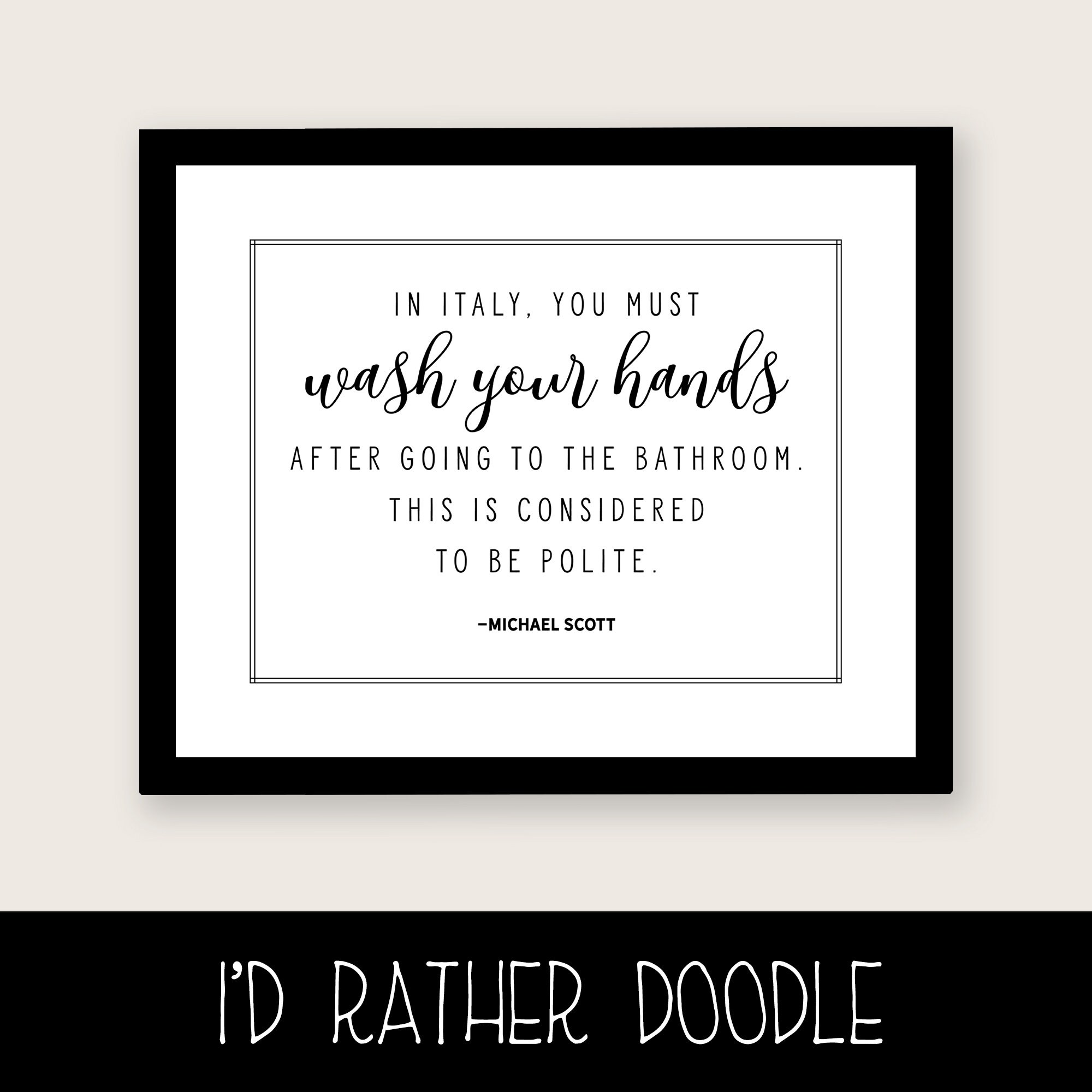 The Office Bathroom Quotes Printable Wall Art Horizontal Etsy Canada