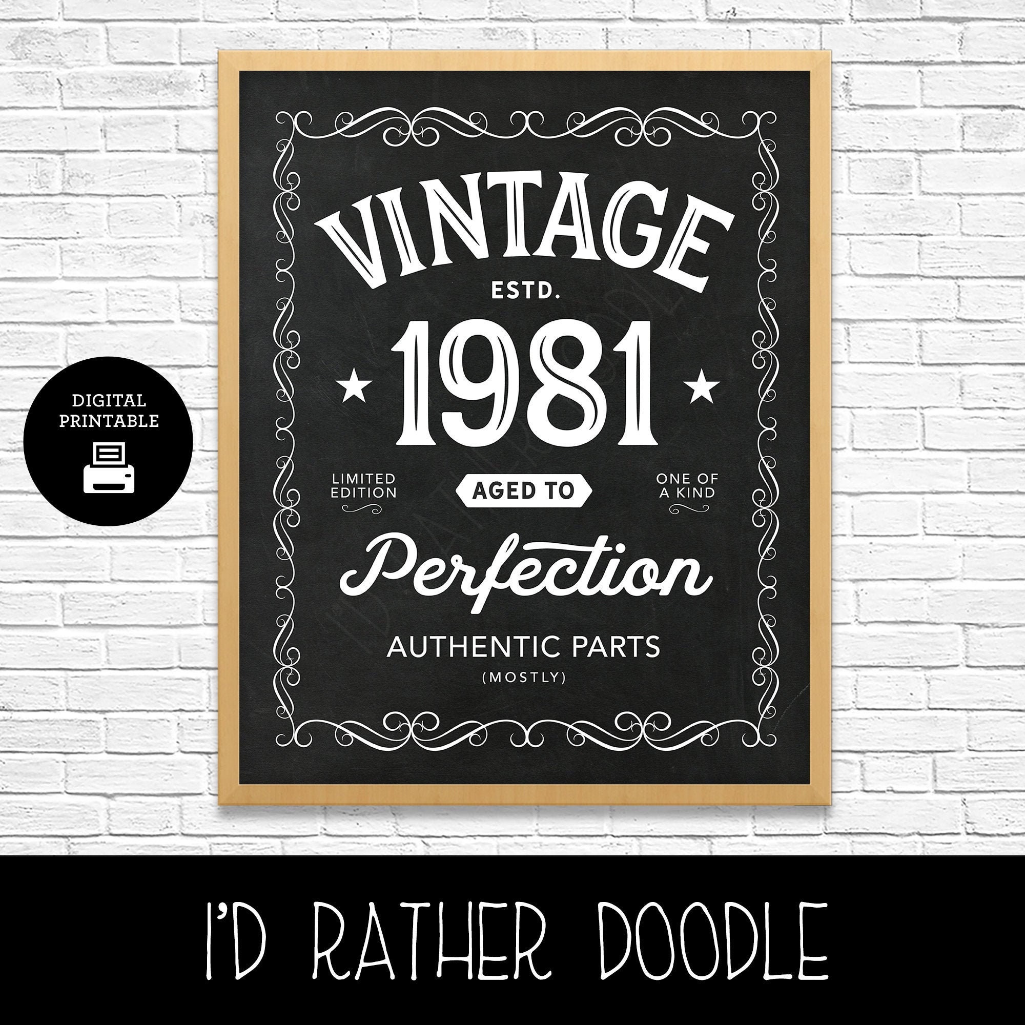Aged to Perfection Sign Vintage 1981 Chalkboard Sign 1981 - Etsy