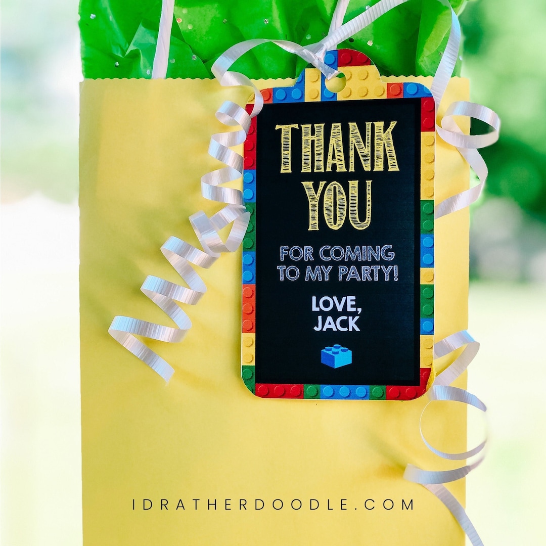 Editable Bricks Favor Tags - Birthday Thank You Label - Bricks ...